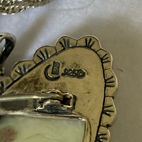 Vintage Carolyn Pollack Inlaid MOP Sterling Silver Butterfly Pendant Necklace - Picture 3 of 11